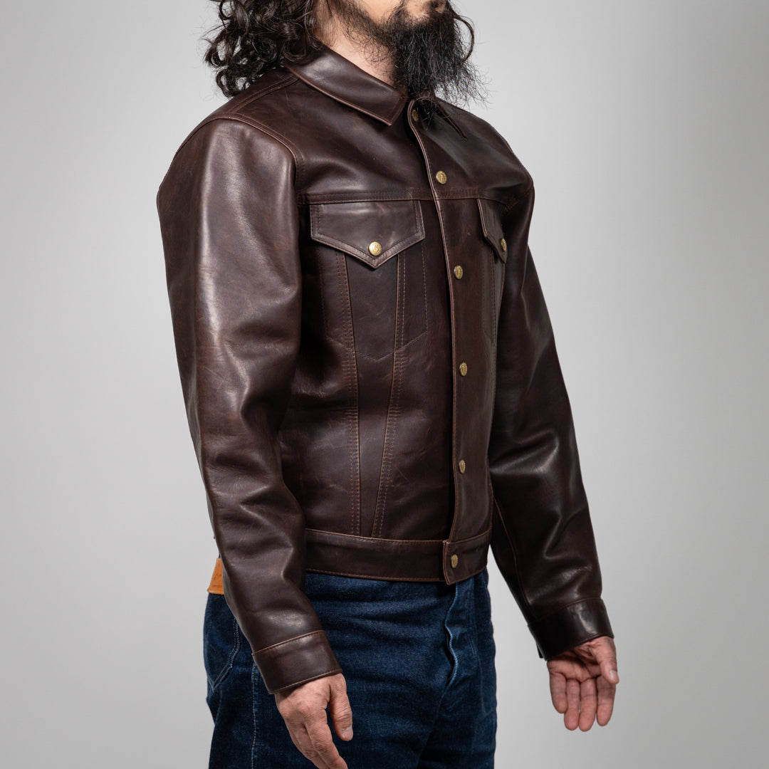Leather Jacket 3rd Hand-Waxed Brown Fade