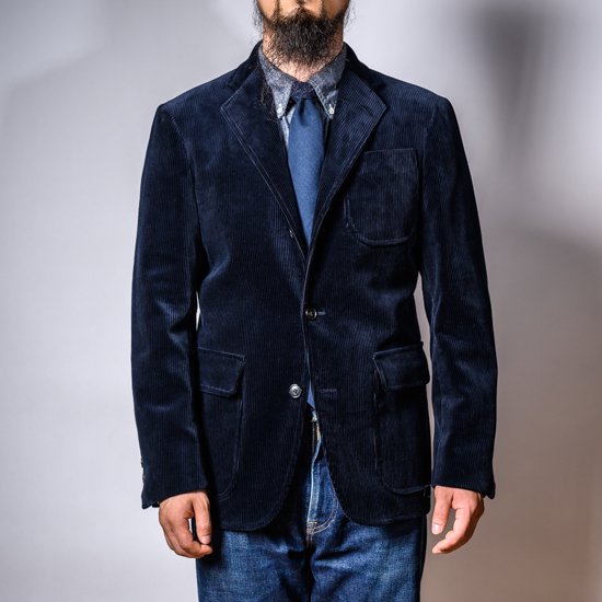 テーラードジャケット 太畝コール天 ネイビー 新型 (Tailored Jacket 8 Wale Corduroy Navy)