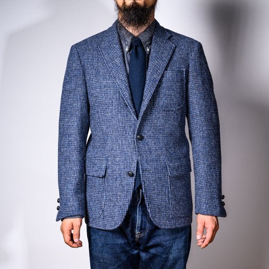 テーラードジャケット 手織りツイード アイスグレー (Tailored Jacket Hand Woven Tweed Ice Gray)