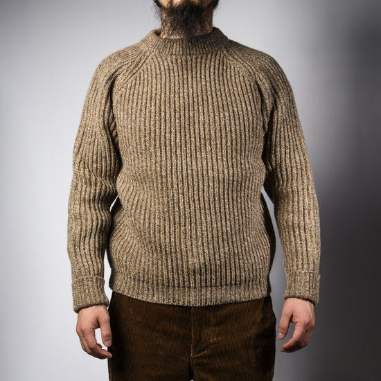 フィッシャーマンセーター カフェオレ シェットランド Fisher Man Sweater Shetland Wool Cafe ore