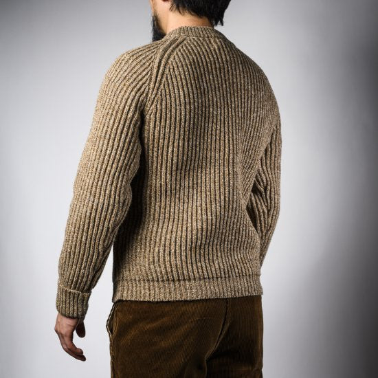 Fisherman sweater cafe au lait Shetland Fisher Man Sweater Shetland Wool Cafe ore