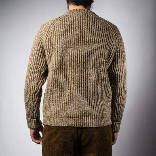 Fisherman sweater cafe au lait Shetland Fisher Man Sweater Shetland Wool Cafe ore