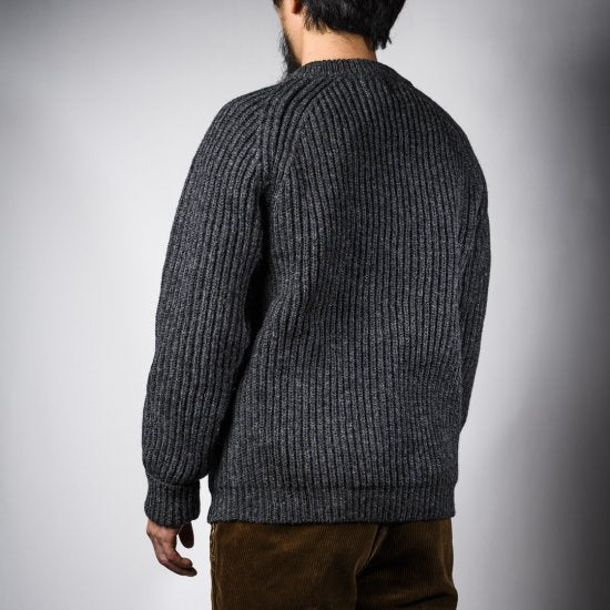 Fisherman Sweater Charcoal Shetland Fisher Man Sweater Shetland Wool Charcoal