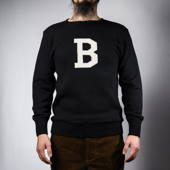 Bセーター ブラック×ホワイト  B-sweater black×white