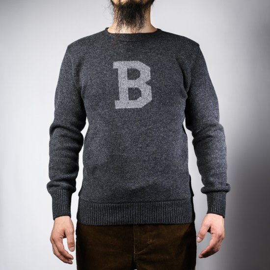 Bセーター グレー×ライトグレー  B-sweater gray×light gray