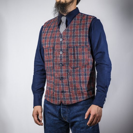 ワークジレ ニードルパンチチェック (work gilet)