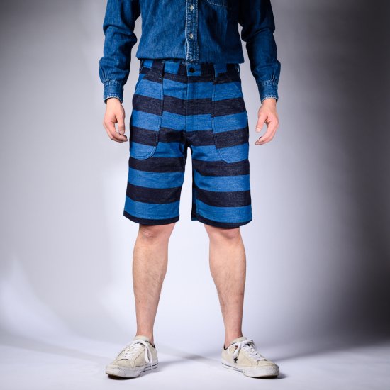 border shorts indigo × blue