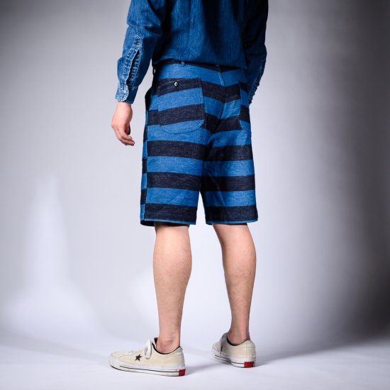 border shorts indigo × blue