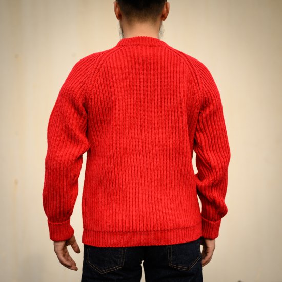 Fisherman Sweater Red Shetland Fisher Man Sweater Shetland Wool Red