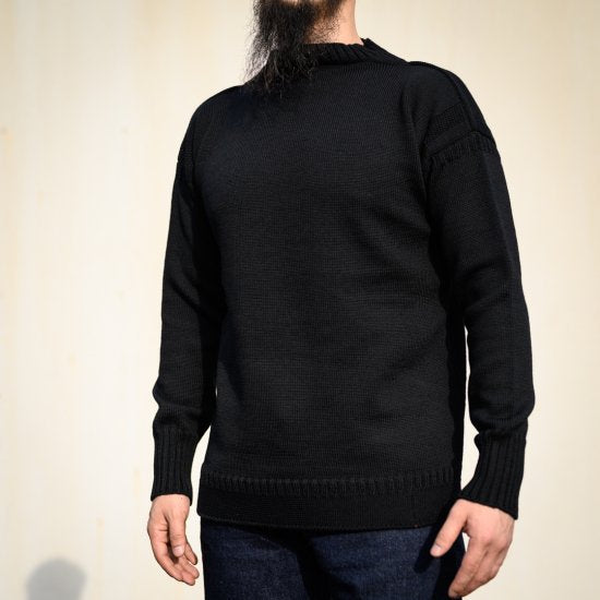 ガンジーセーター ブラック　Guernsey Sweater Black