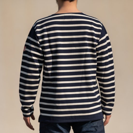 ブレトンシャツ Breton Shirt Long Sleeve Raschel Knit navy off white