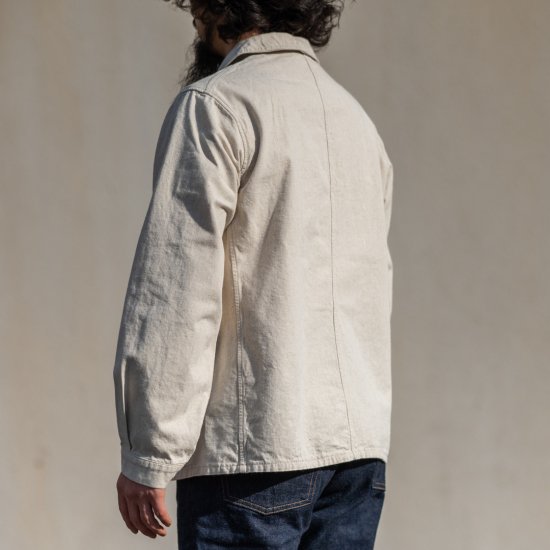 French Work Jacket Dungaree Cotton Linen millefeuille