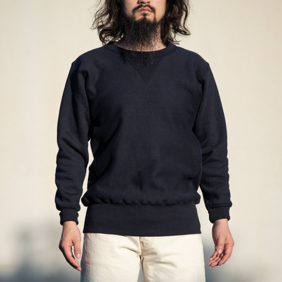両Vトレーナー リバース型 ネイビー Loop Wheeled V Sweater Reverse Weave navy
