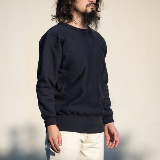 両Vトレーナー リバース型 ネイビー Loop Wheeled V Sweater Reverse Weave navy