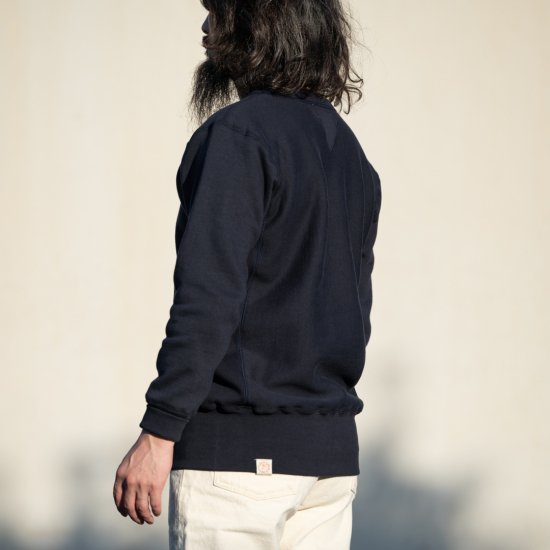 両Vトレーナー リバース型 ネイビー Loop Wheeled V Sweater Reverse Weave navy
