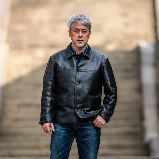 Sasha Leather Car Coat black