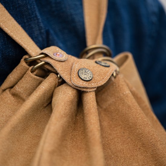 sac bandoulière cuir suède sable