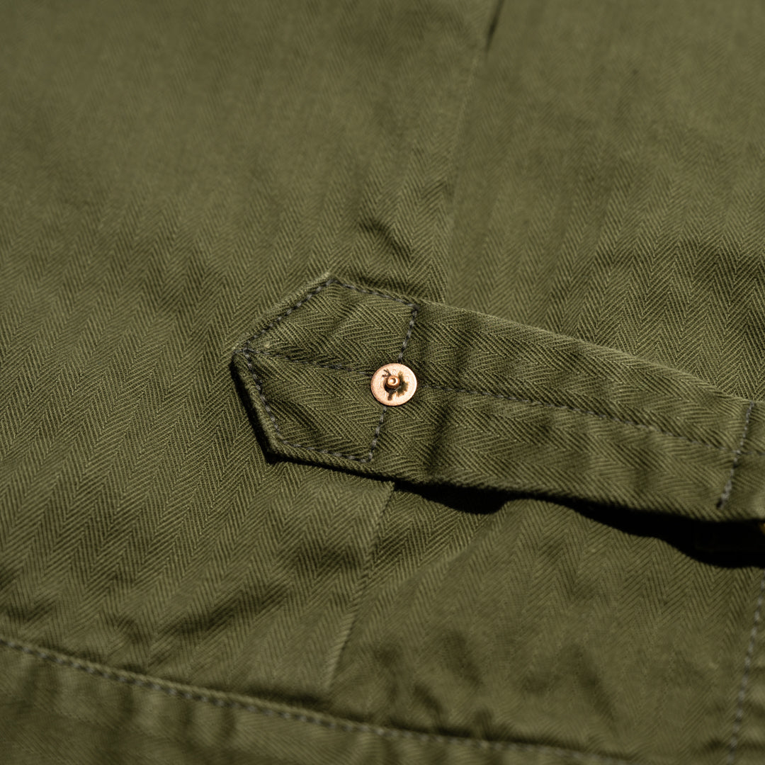 1st Jacket Herringbone Threne Vat Dye olive