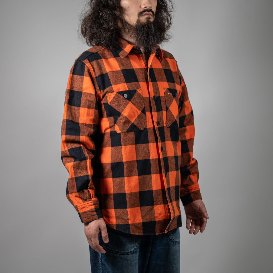 Flannel Work Shirt Buffalo Check orange