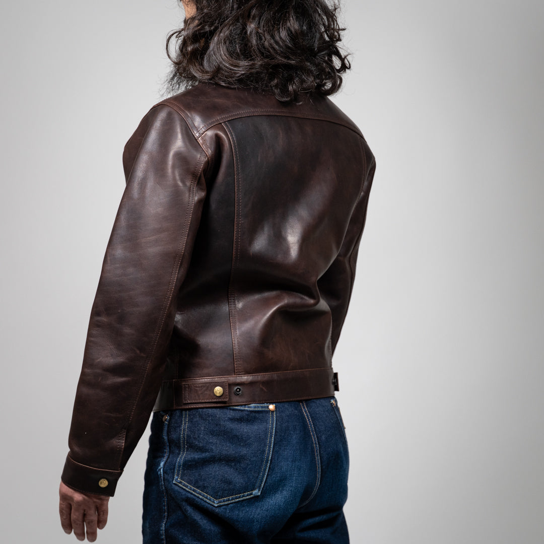 Leather Jacket 3rd Hand-Waxed Brown Fade