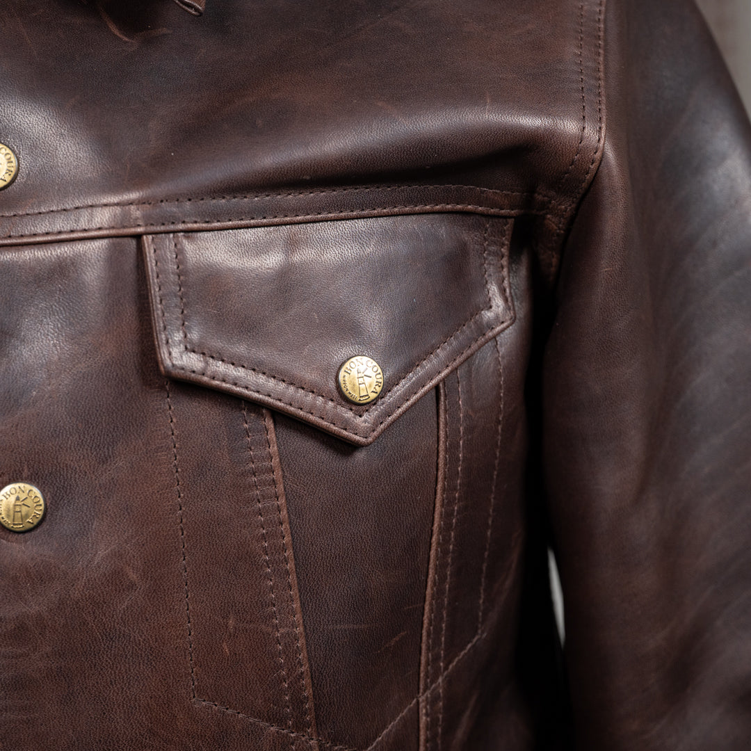 Leather Jacket 3rd Hand-Waxed Brown Fade