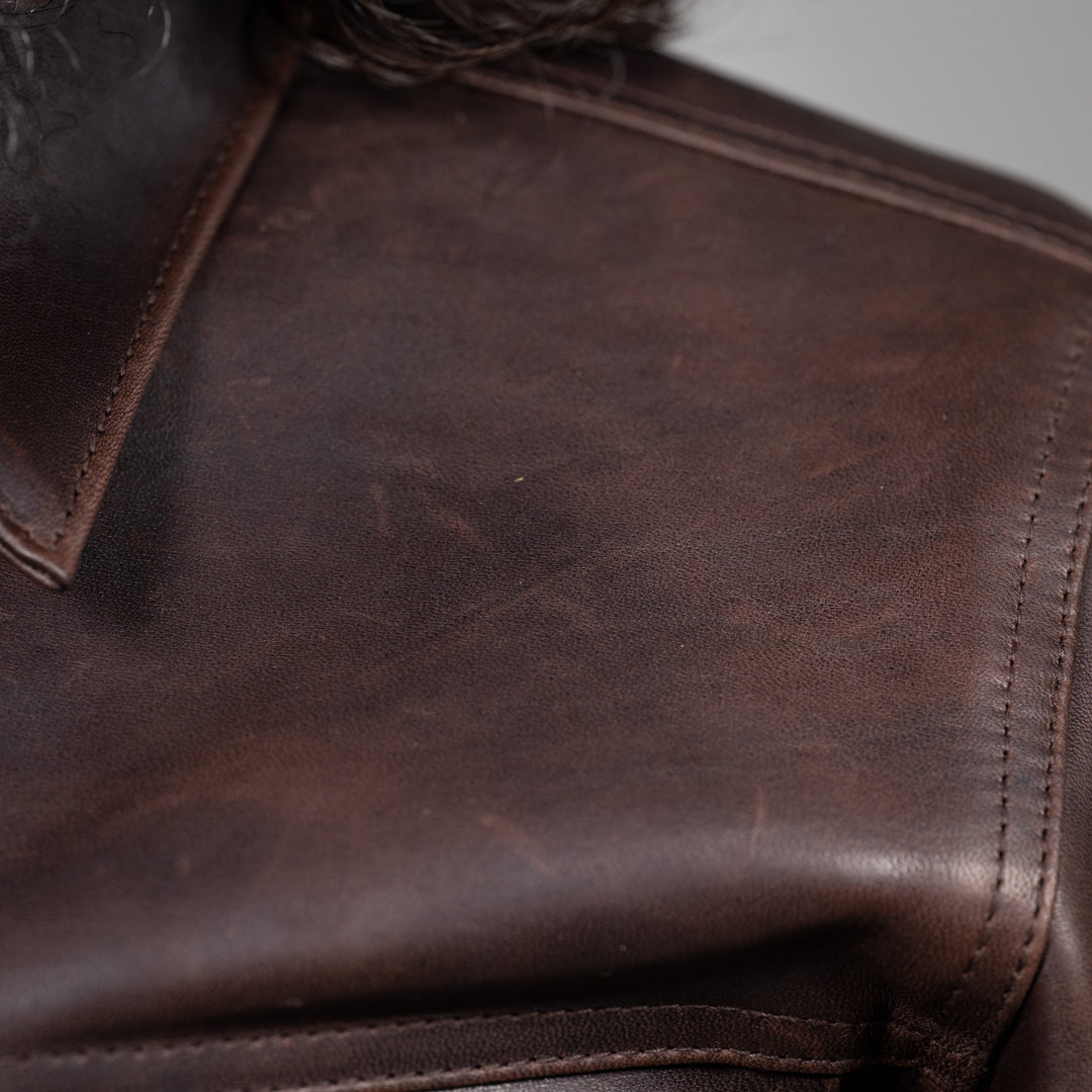 Leather Jacket 3rd Hand-Waxed Brown Fade