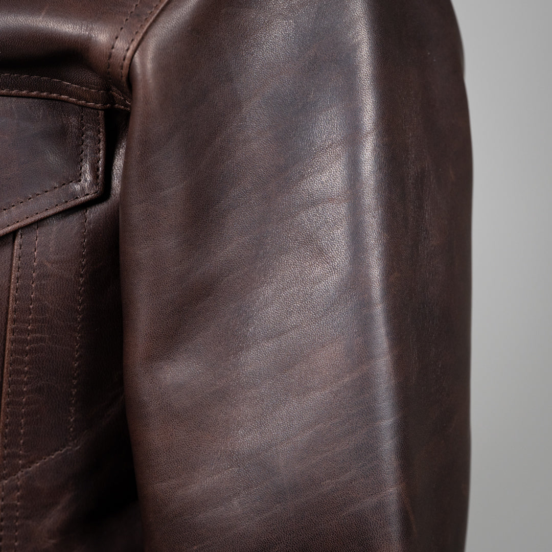 Leather Jacket 3rd Hand-Waxed Brown Fade