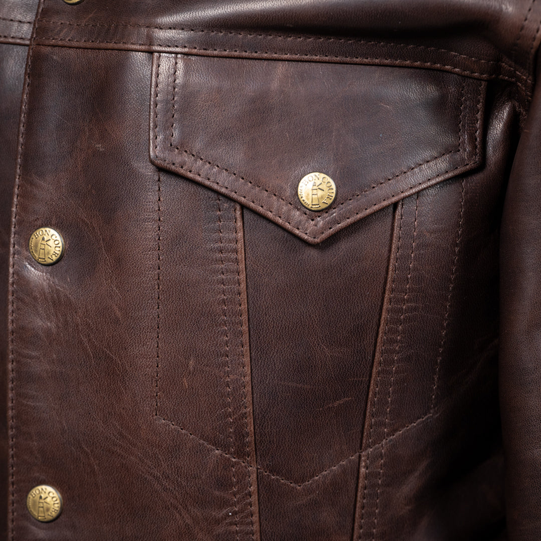 Leather Jacket 3rd Hand-Waxed Brown Fade