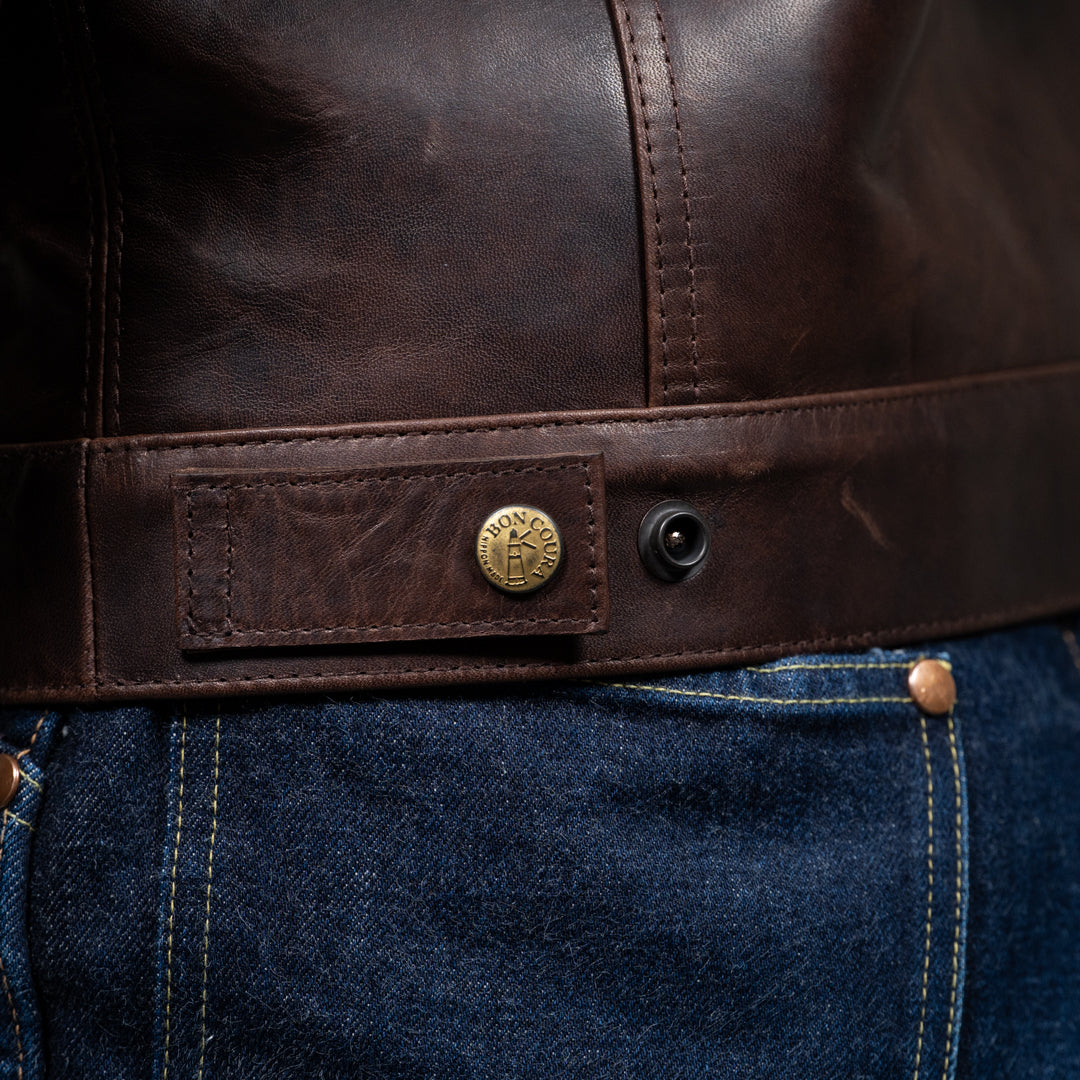 Leather Jacket 3rd Hand-Waxed Brown Fade