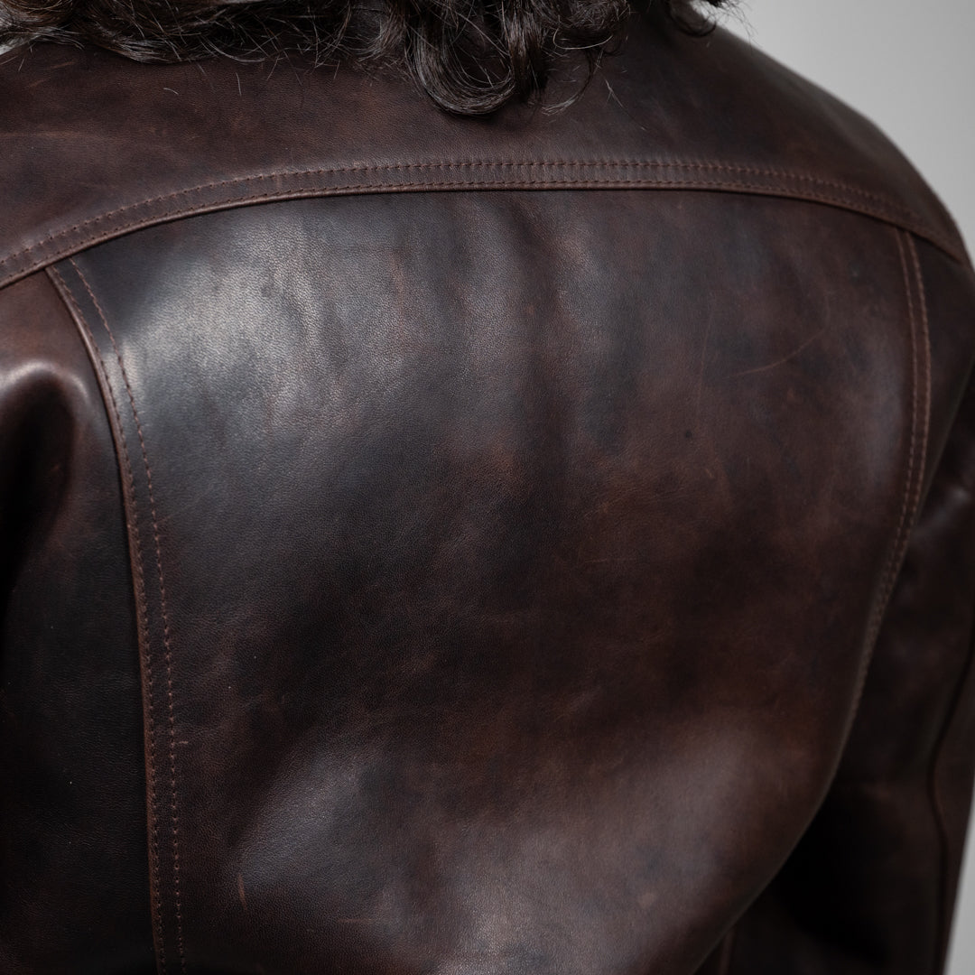 Leather Jacket 3rd Hand-Waxed Brown Fade