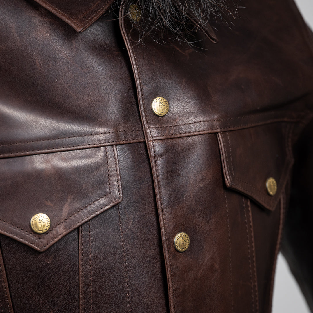 Leather Jacket 3rd Hand-Waxed Brown Fade
