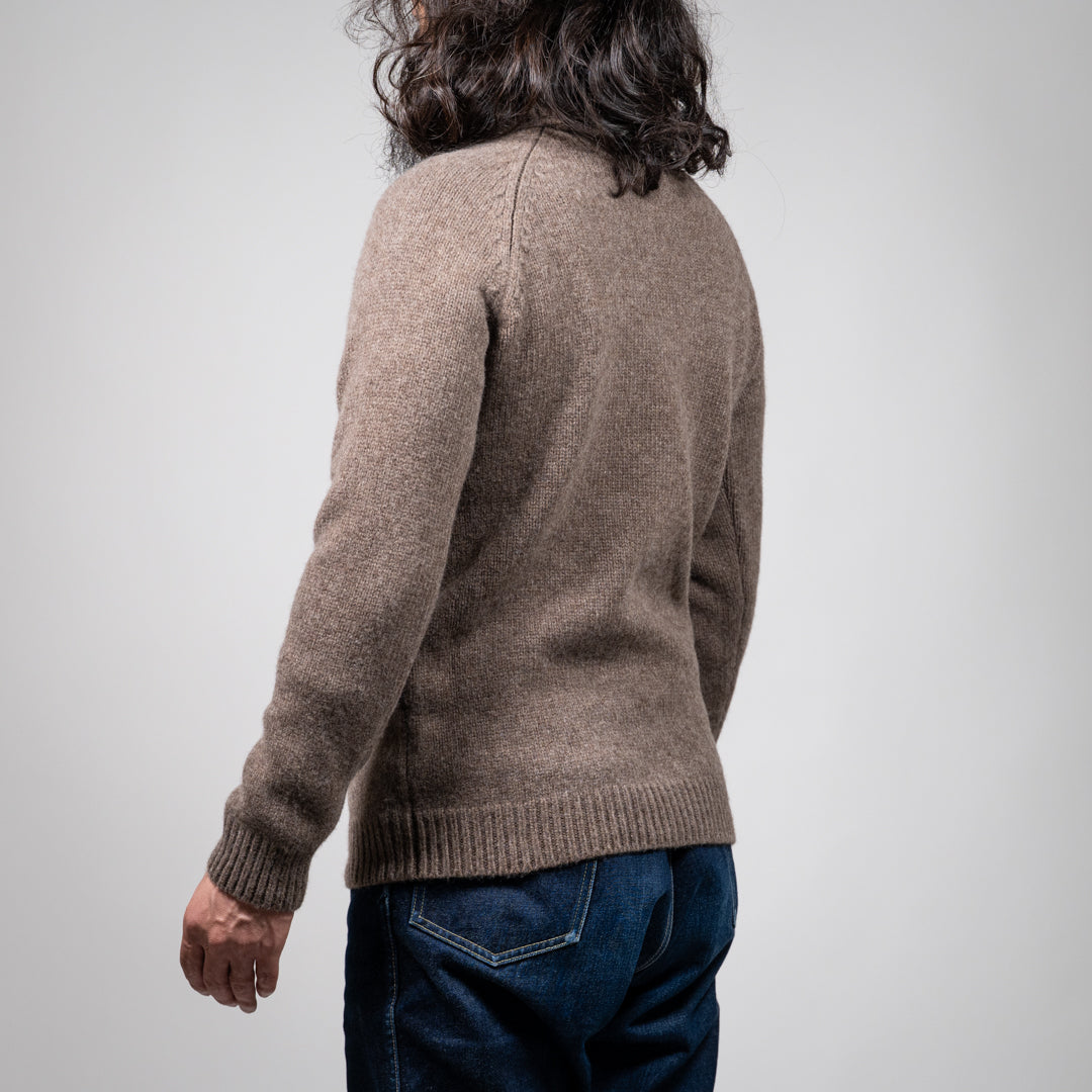 Turtle Neck Sweater Premium Merino natural brown