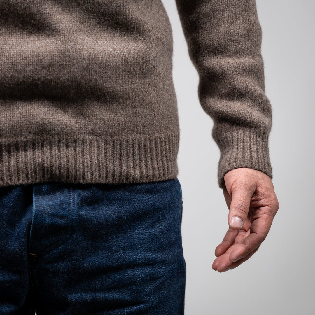 Turtle Neck Sweater Premium Merino natural brown