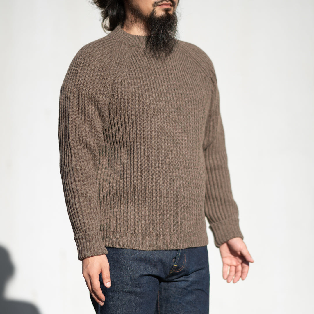 Fisher Man Sweater Premium Merino natural brown