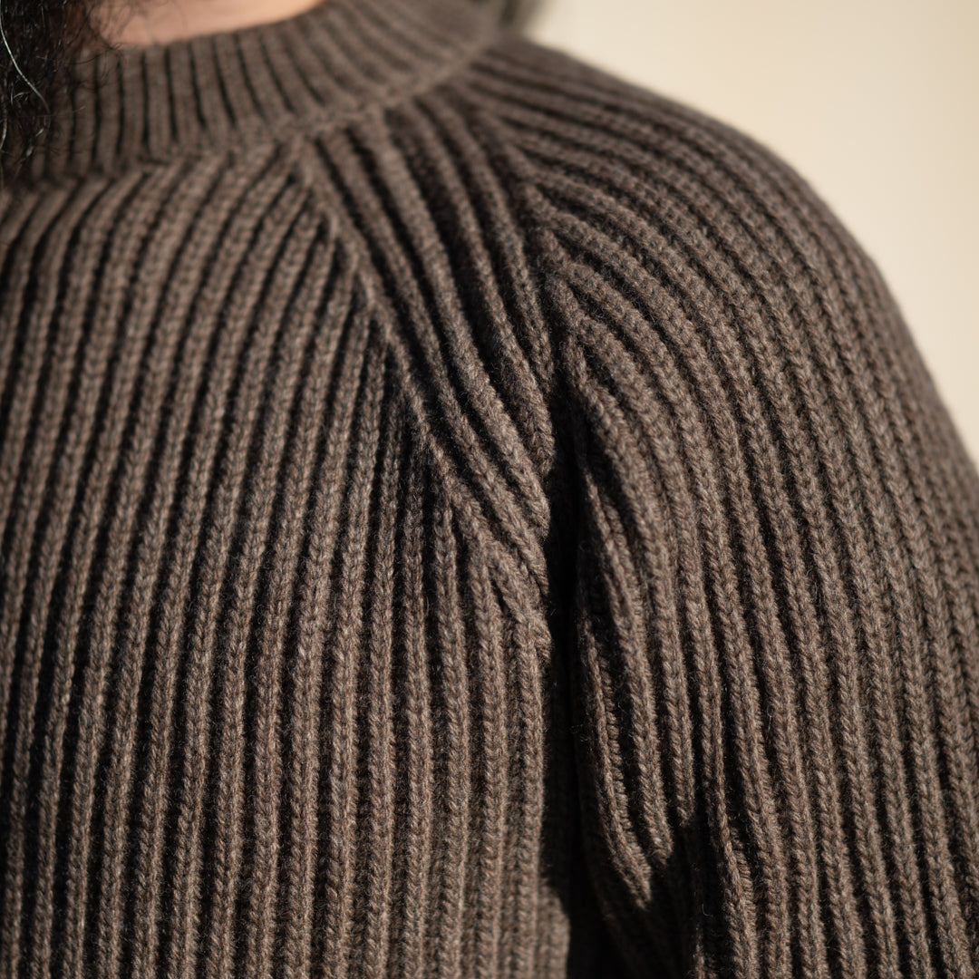 Fisher Man Sweater Premium Merino natural brown