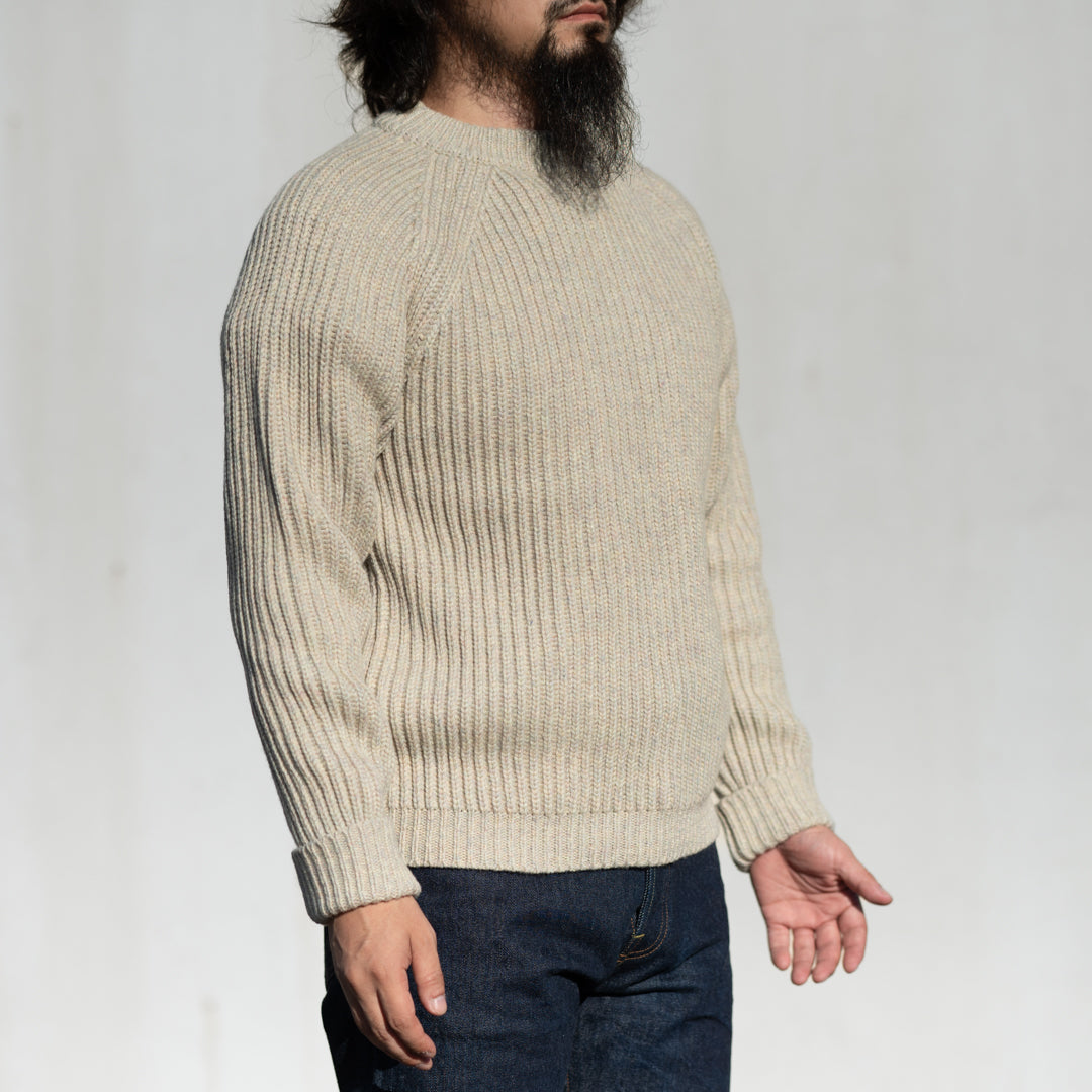 Fisherman Sweater Cashmere heather natural mix