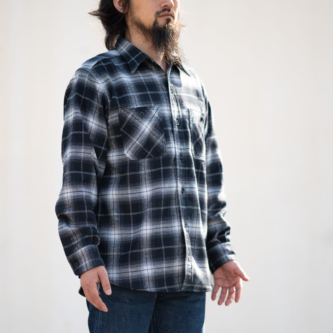 Work Shirt Flannel Ombre Plaid gray