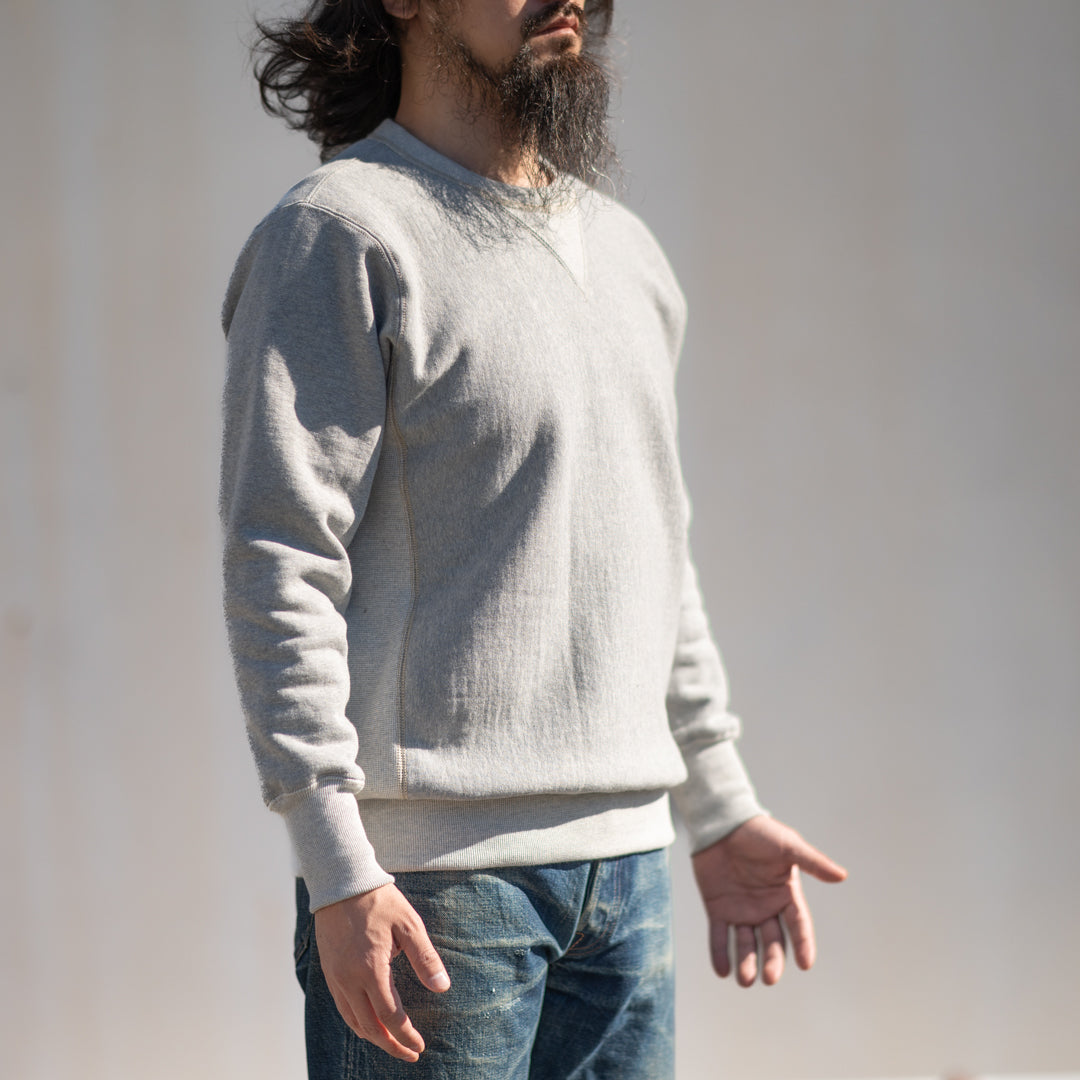 両Vトレーナー リバース型 グレー Loop Wheeled V Sweater Reverse Weave gray