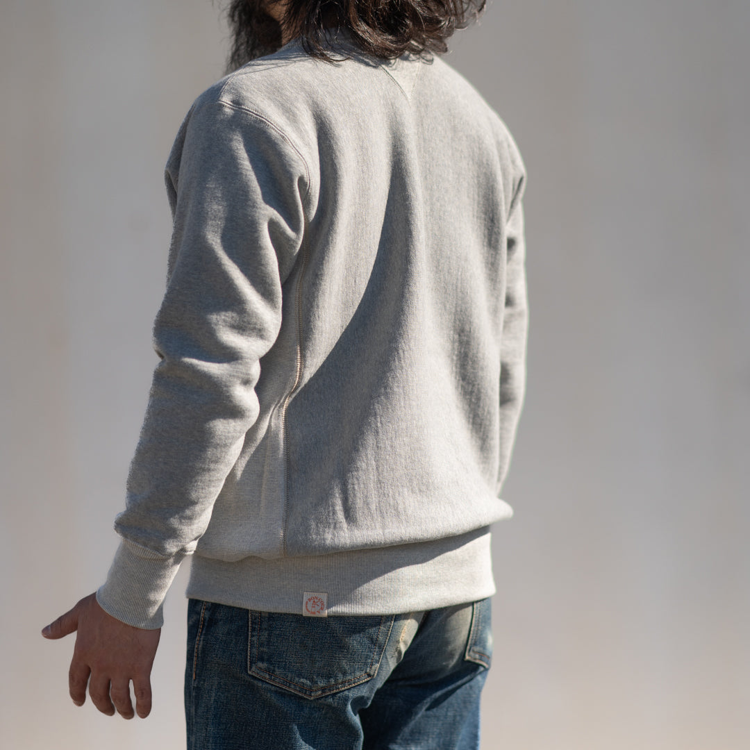 両Vトレーナー リバース型 グレー Loop Wheeled V Sweater Reverse Weave gray