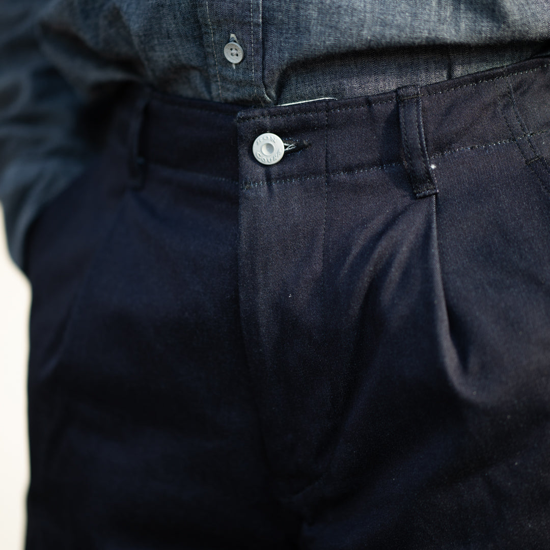 One Tuck Trousers West Point Denim Indigo