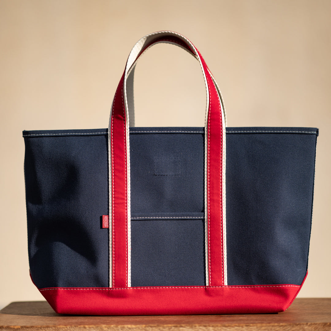 Canvas Tote navy Duck × red Moleskin