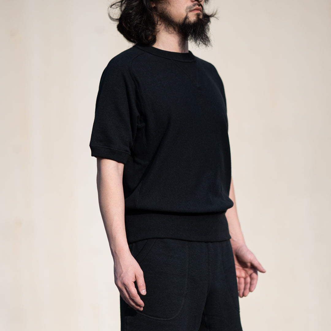 V Sweat Shirt Half Sleeve black