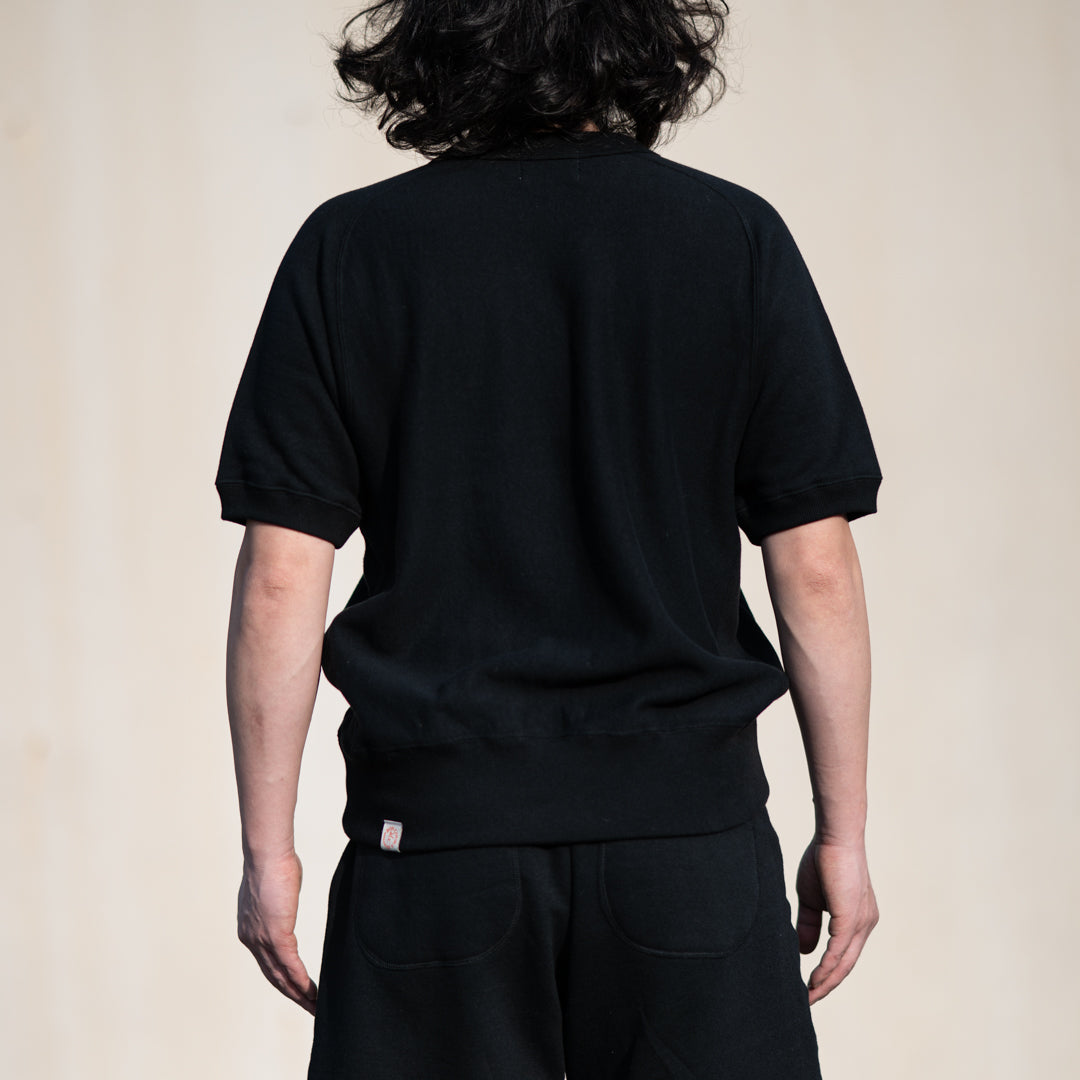 V Sweat Shirt Half Sleeve black