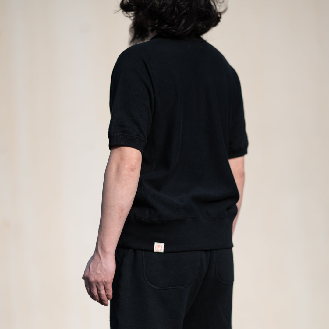 V Sweat Shirt Half Sleeve black