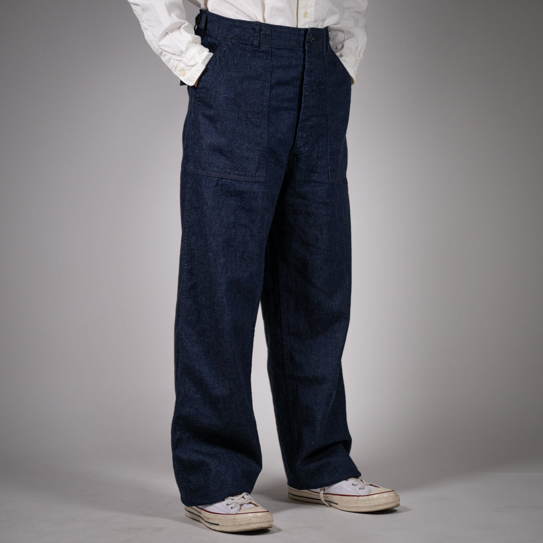 US Army Baker Pants Cotton Linen Denim indigo