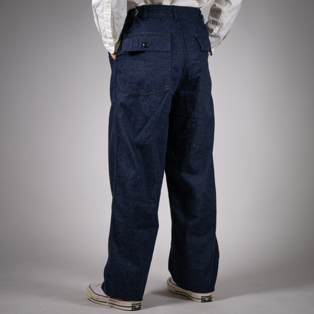 US Army Baker Pants Cotton Linen Denim indigo
