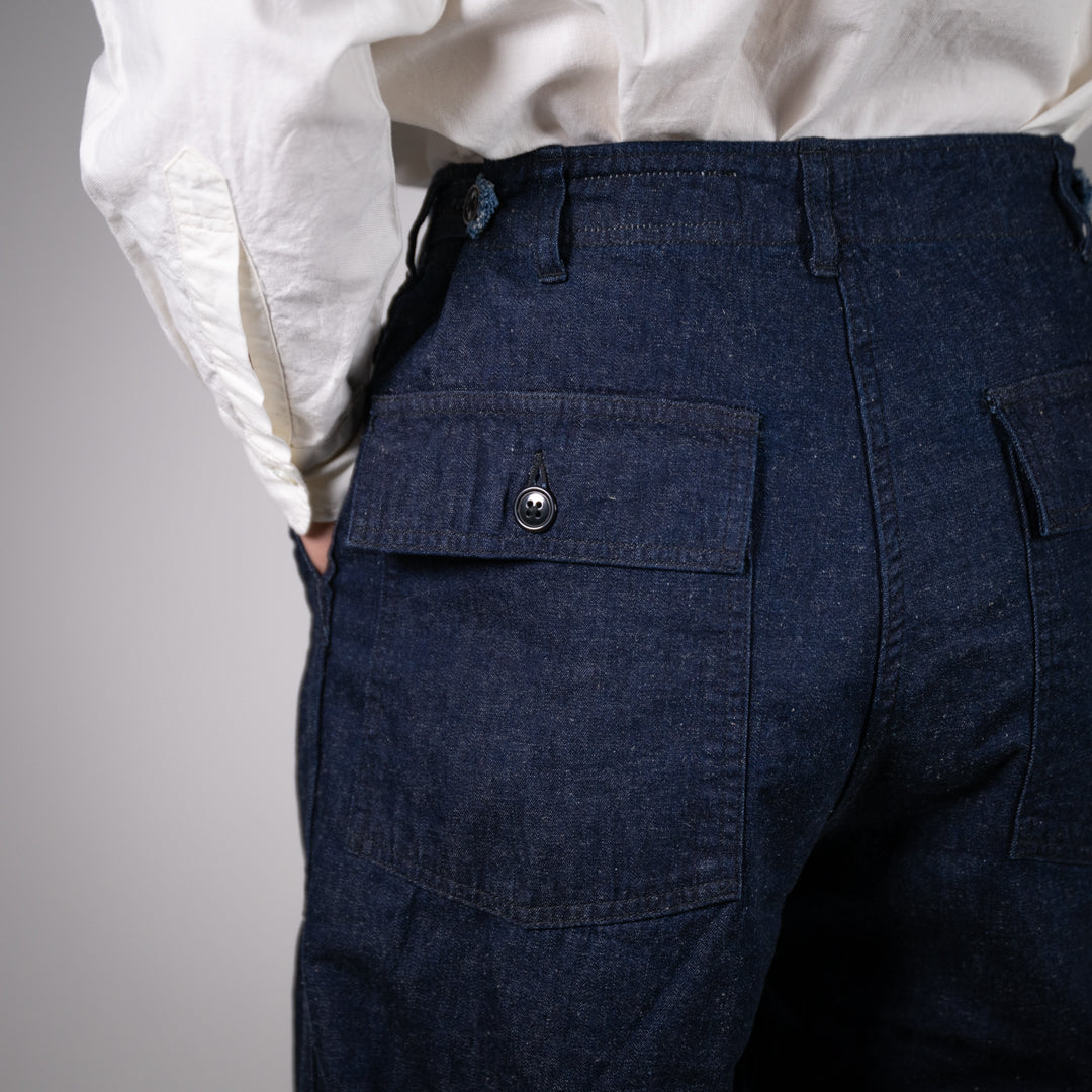 US Army Baker Pants Cotton Linen Denim indigo
