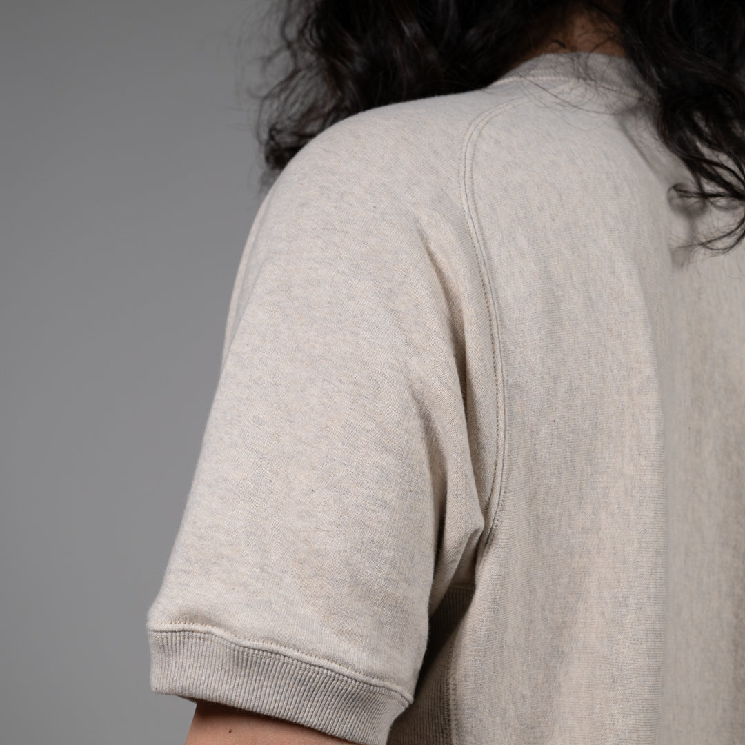 V Sweat Shirt Half Sleeve oatmeal
