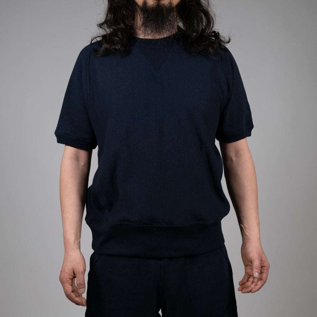 BONCOURA　V Sweat Shirt Half Sleeve 　40 V Sweat Shirt Half Sleeve navy – BONCOURA Official Online Store
