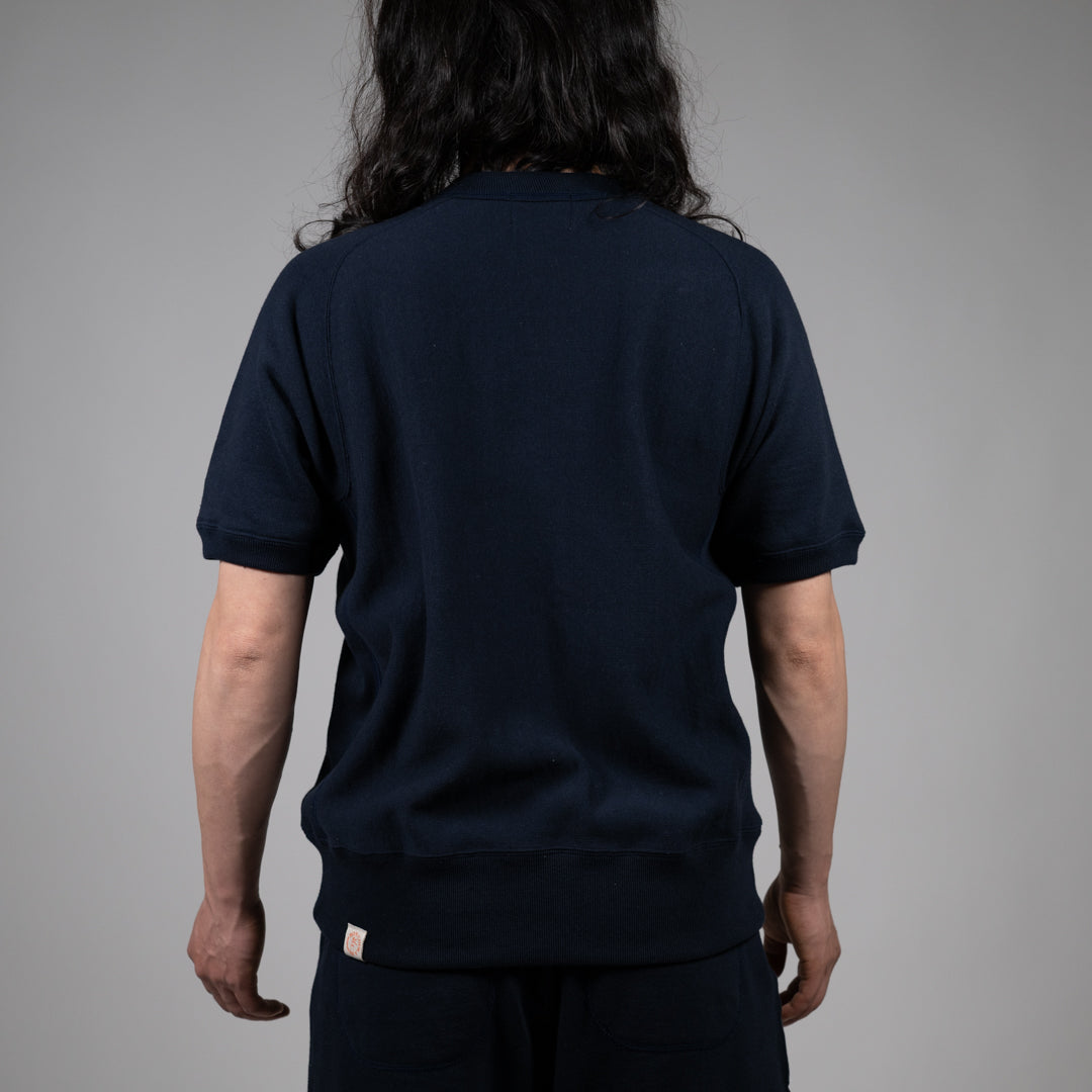 V Sweat Shirt Half Sleeve navy